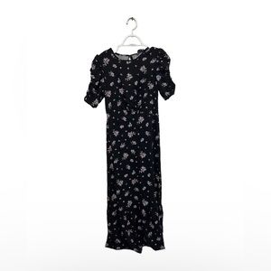 New Look floral short sleeve maxi dress / black / size 4 / NWT